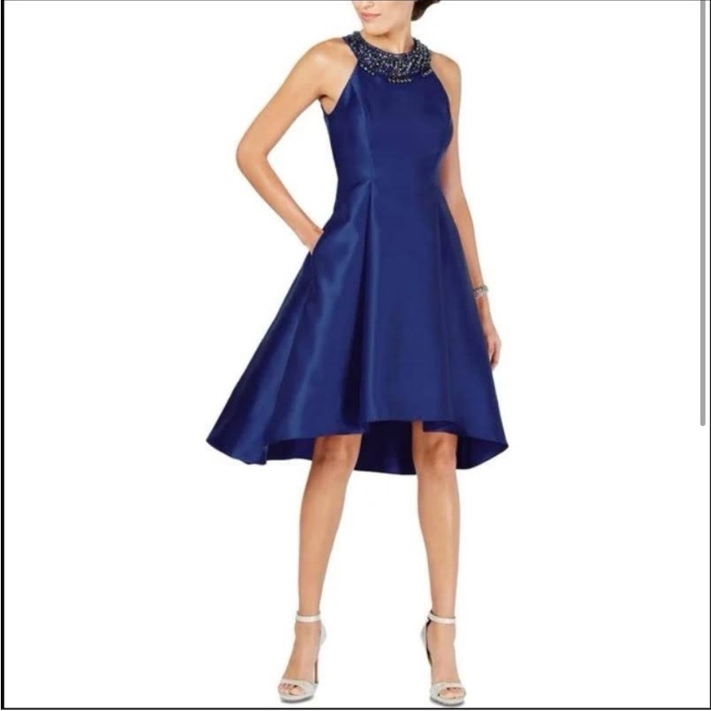 Never worn! Adrianna Papell Mikado Satin Embellished Cocktail Dress - Size 6